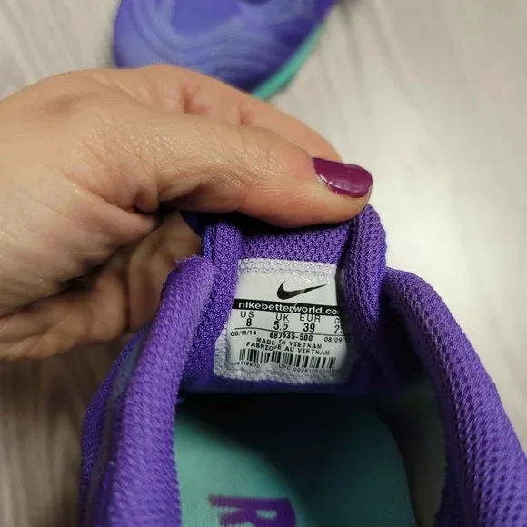 Nike Max Air waffle skin purple and teal Nikes women's size 8 - Picture 6 of 8